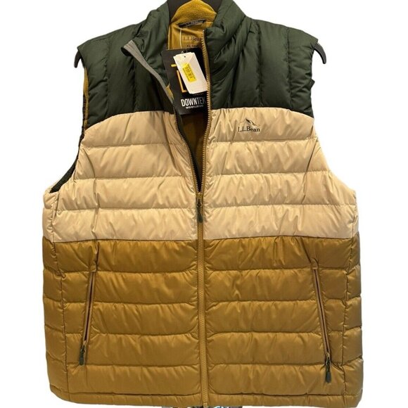 L.L. Bean Men’s Size XL Down Color Block Sleeveless Vest - Picture 1 of 11